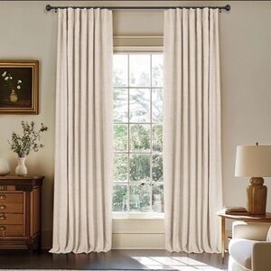 Inovaday Blackout Curtains, Light Cream 50” x 84”